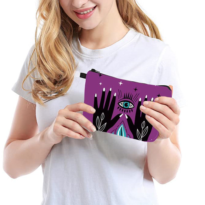 Trousse de maquillage Olivenorma avec symbole Hamsa et mauvais œil