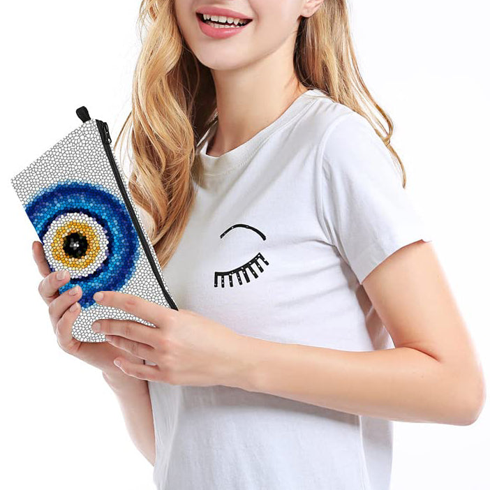 Trousse de maquillage Olivenorma avec symbole Hamsa et mauvais œil