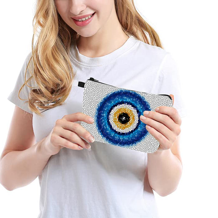 Trousse de maquillage Olivenorma avec symbole Hamsa et mauvais œil