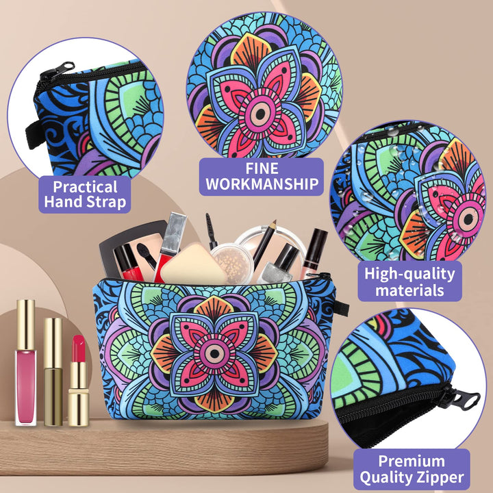 Trousse de maquillage à motif mandala Olivenorma