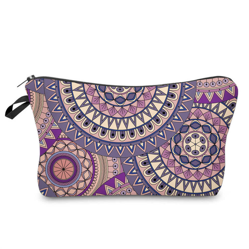 Trousse de maquillage de voyage à motif mandala Olivenorma