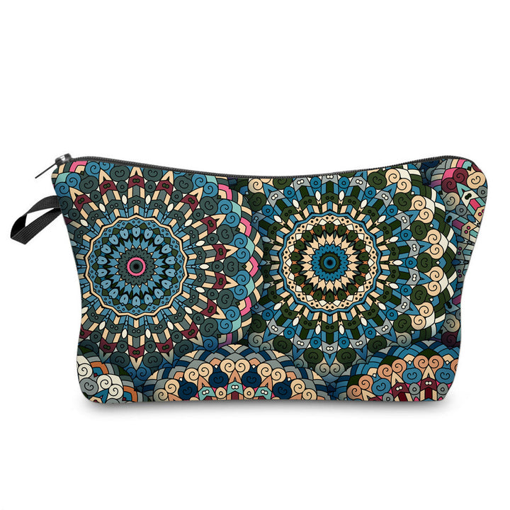 Trousse de maquillage de voyage à motif mandala Olivenorma