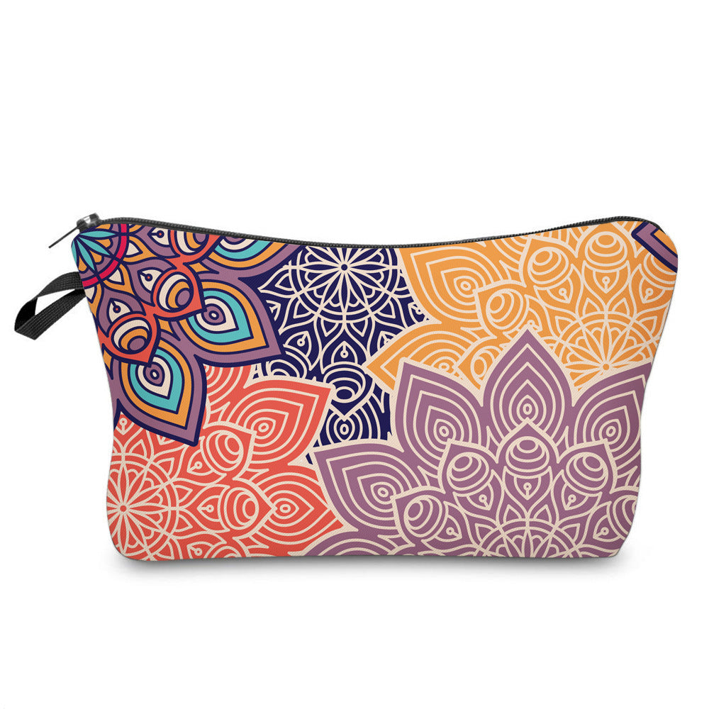 Trousse de maquillage de voyage à motif mandala Olivenorma