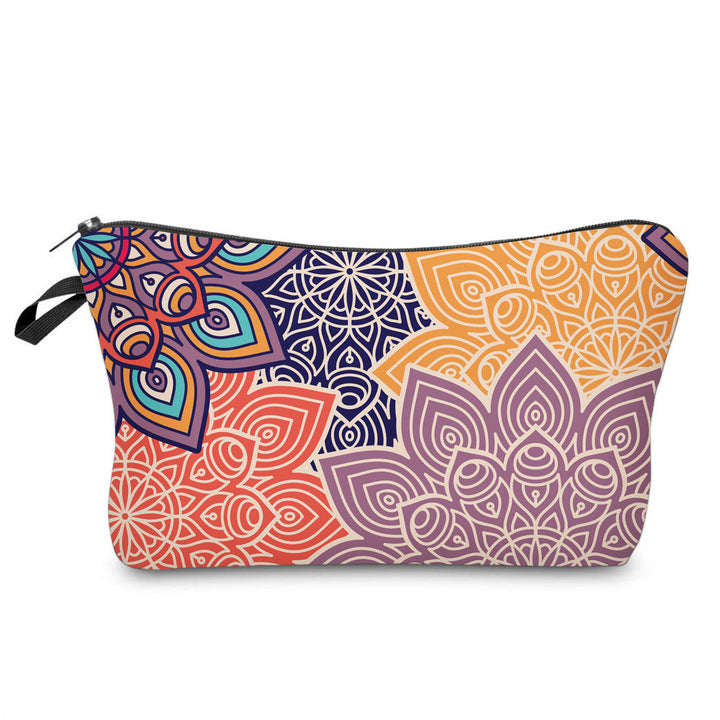 Trousse de maquillage de voyage à motif mandala Olivenorma