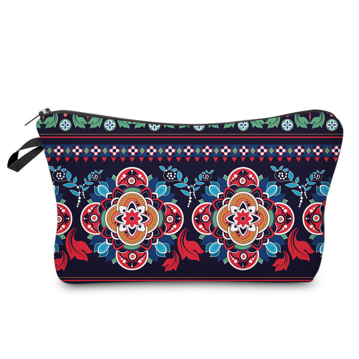 Trousse de maquillage de voyage à motif mandala Olivenorma