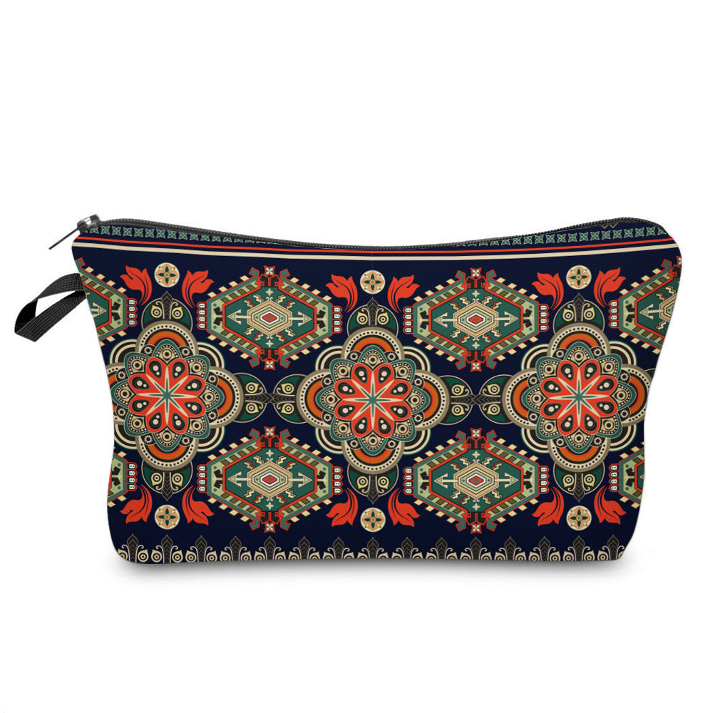 Trousse de maquillage de voyage à motif mandala Olivenorma
