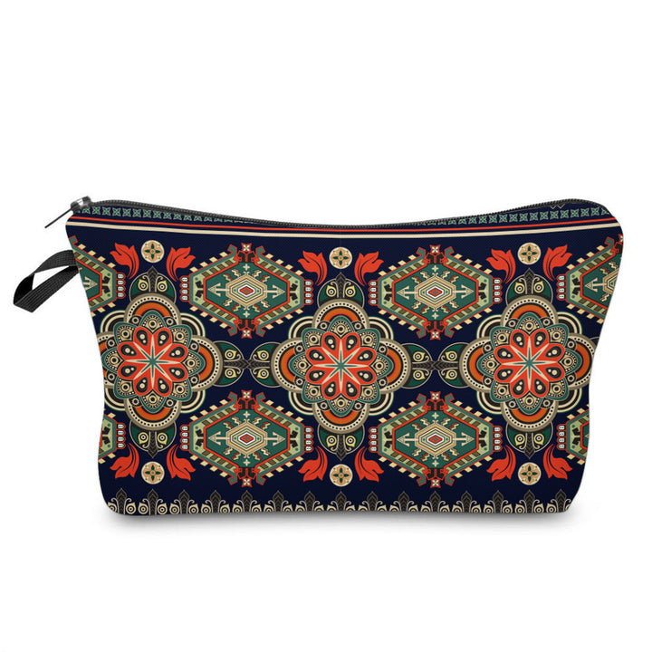 Trousse de maquillage de voyage à motif mandala Olivenorma