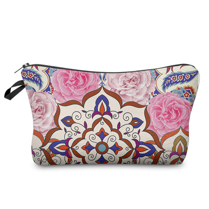 Trousse de maquillage de voyage à motif mandala Olivenorma