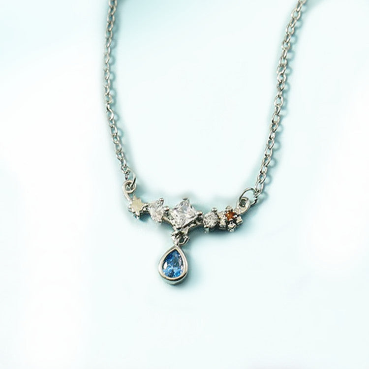 Pendentif Olivenorma en zircon bleu avec motif étoile, style vintage - image 8