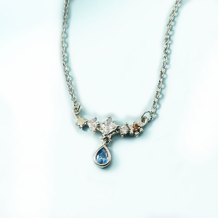 Pendentif Olivenorma en zircon bleu avec motif étoile, style vintage - image 8