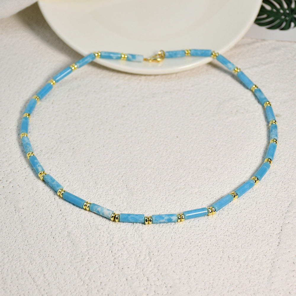 Ensemble de colliers Olivenorma Larimar Turquoise Zircon