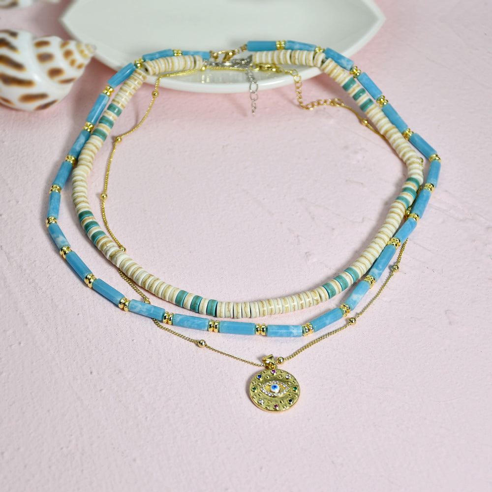 Ensemble de colliers Olivenorma Larimar Turquoise Zircon