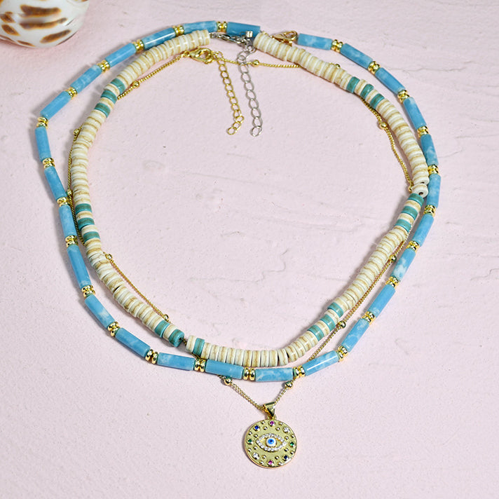 Ensemble de colliers Olivenorma Larimar Turquoise Zircon