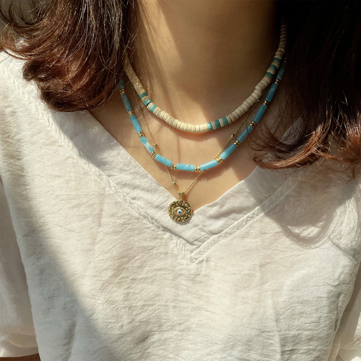 Ensemble de colliers Olivenorma Larimar Turquoise Zircon