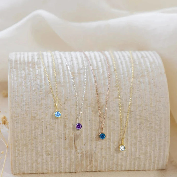 Collier avec pendentif en pierre de naissance Constellation Olivenorma de 8 mm