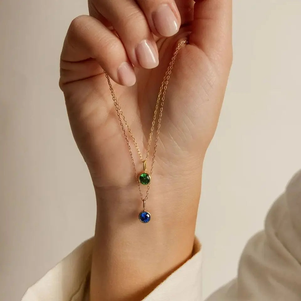 Collier avec pendentif en pierre de naissance Constellation Olivenorma de 8 mm