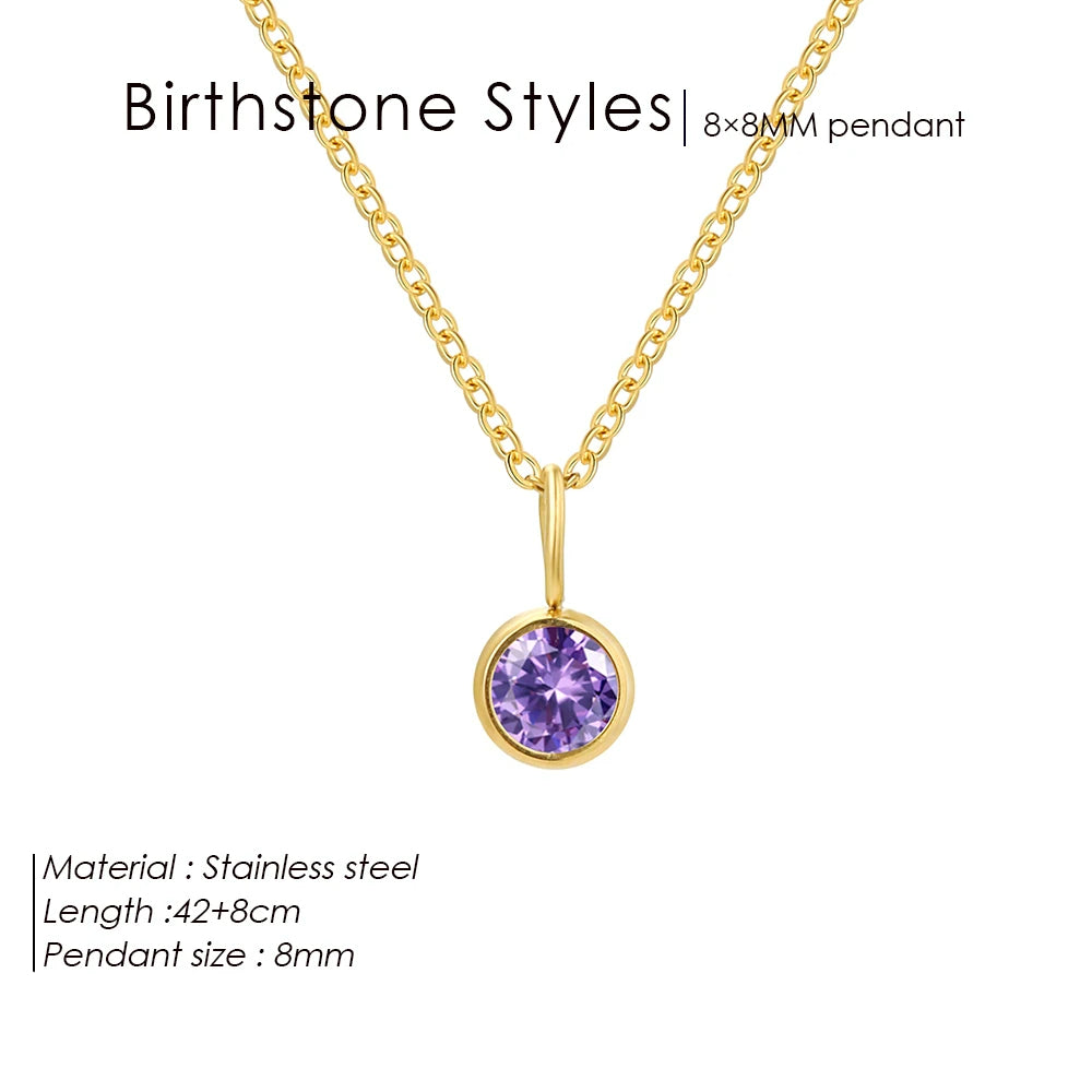 Collier avec pendentif en pierre de naissance Constellation Olivenorma de 8 mm