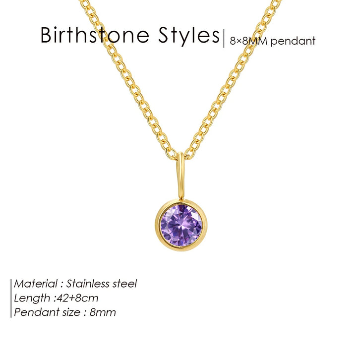 Collier avec pendentif en pierre de naissance Constellation Olivenorma de 8 mm