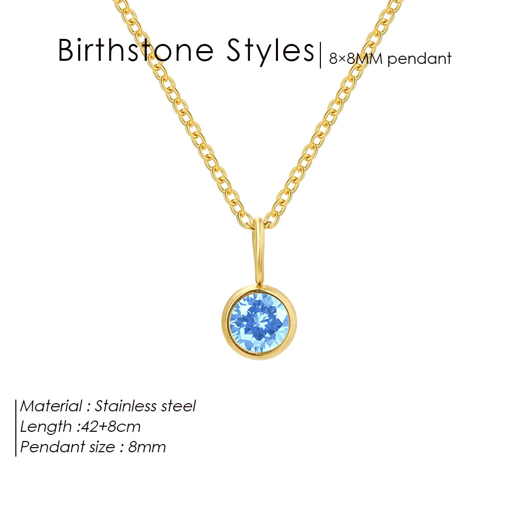 Collier avec pendentif en pierre de naissance Constellation Olivenorma de 8 mm