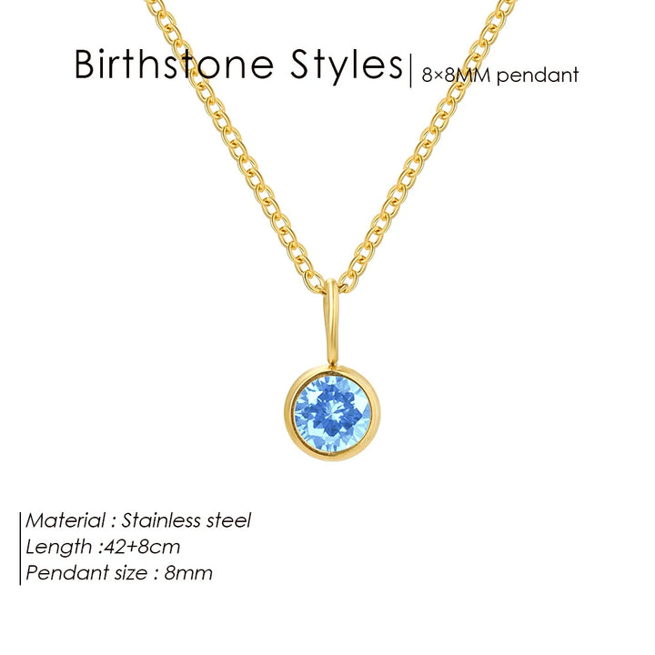 Collier avec pendentif en pierre de naissance Constellation Olivenorma de 8 mm