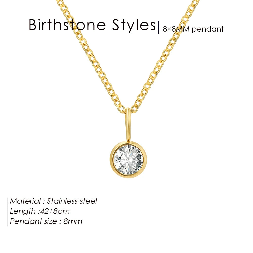 Collier avec pendentif en pierre de naissance Constellation Olivenorma de 8 mm