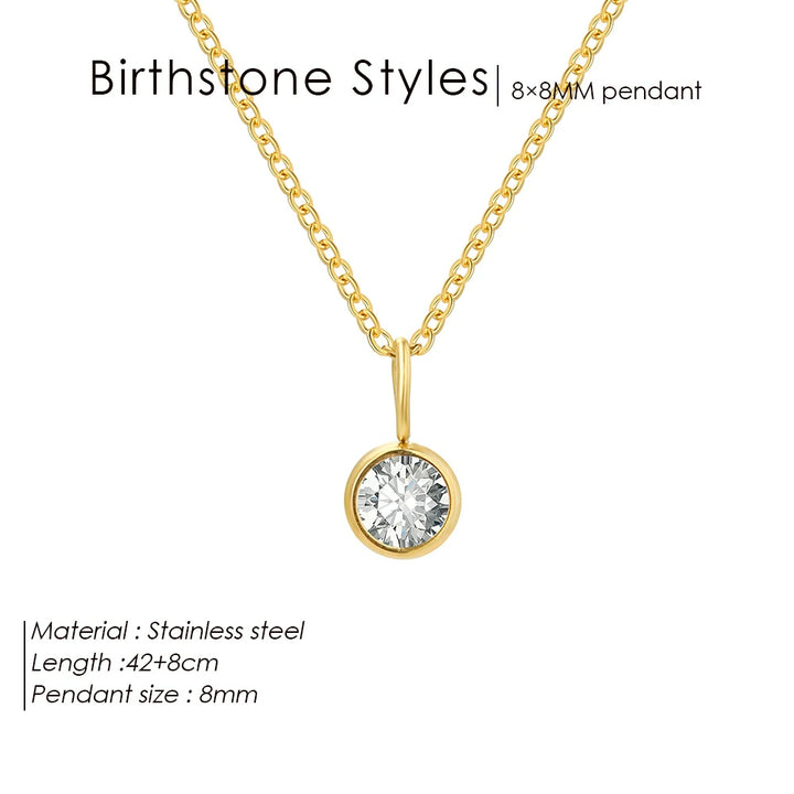 Collier avec pendentif en pierre de naissance Constellation Olivenorma de 8 mm