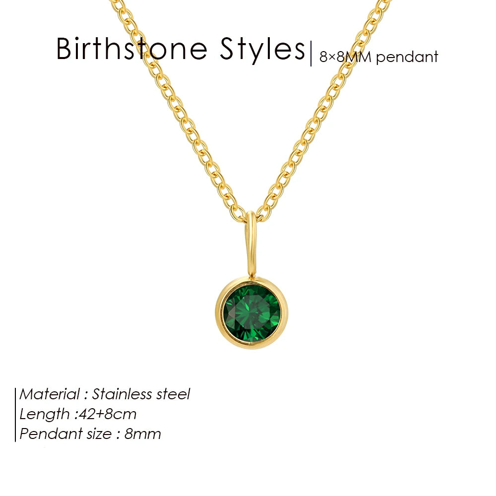 Collier avec pendentif en pierre de naissance Constellation Olivenorma de 8 mm