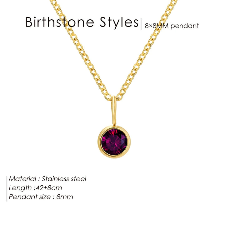 Collier avec pendentif en pierre de naissance Constellation Olivenorma de 8 mm