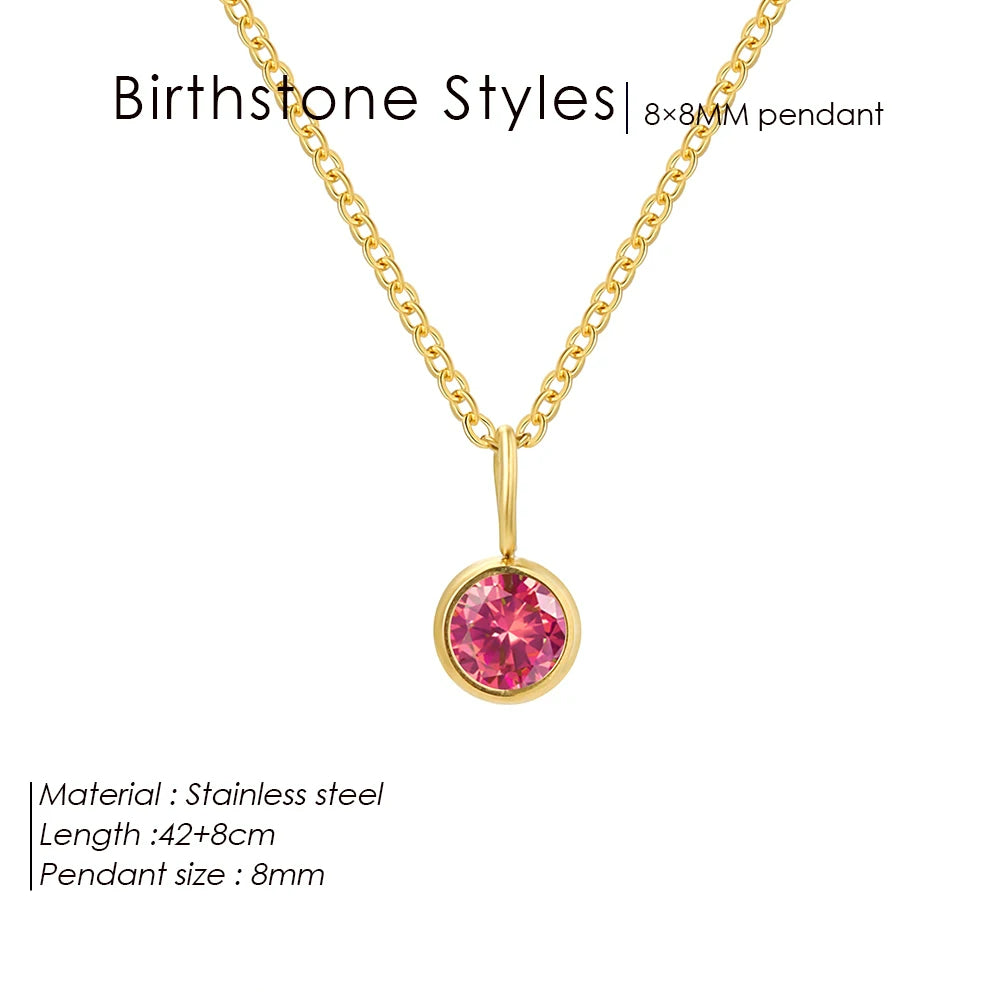Collier avec pendentif en pierre de naissance Constellation Olivenorma de 8 mm