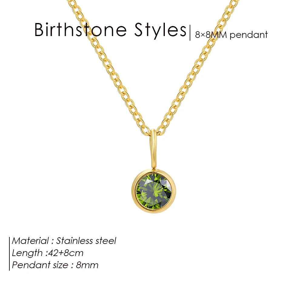 Collier avec pendentif en pierre de naissance Constellation Olivenorma de 8 mm