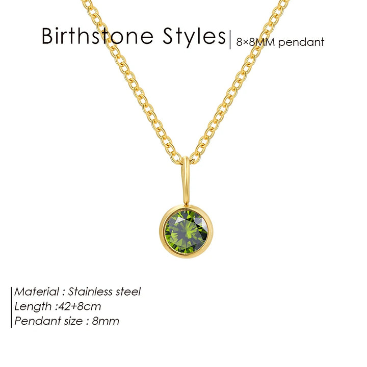 Collier avec pendentif en pierre de naissance Constellation Olivenorma de 8 mm