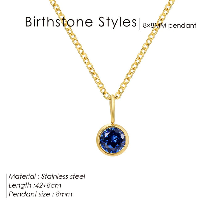 Collier avec pendentif en pierre de naissance Constellation Olivenorma de 8 mm