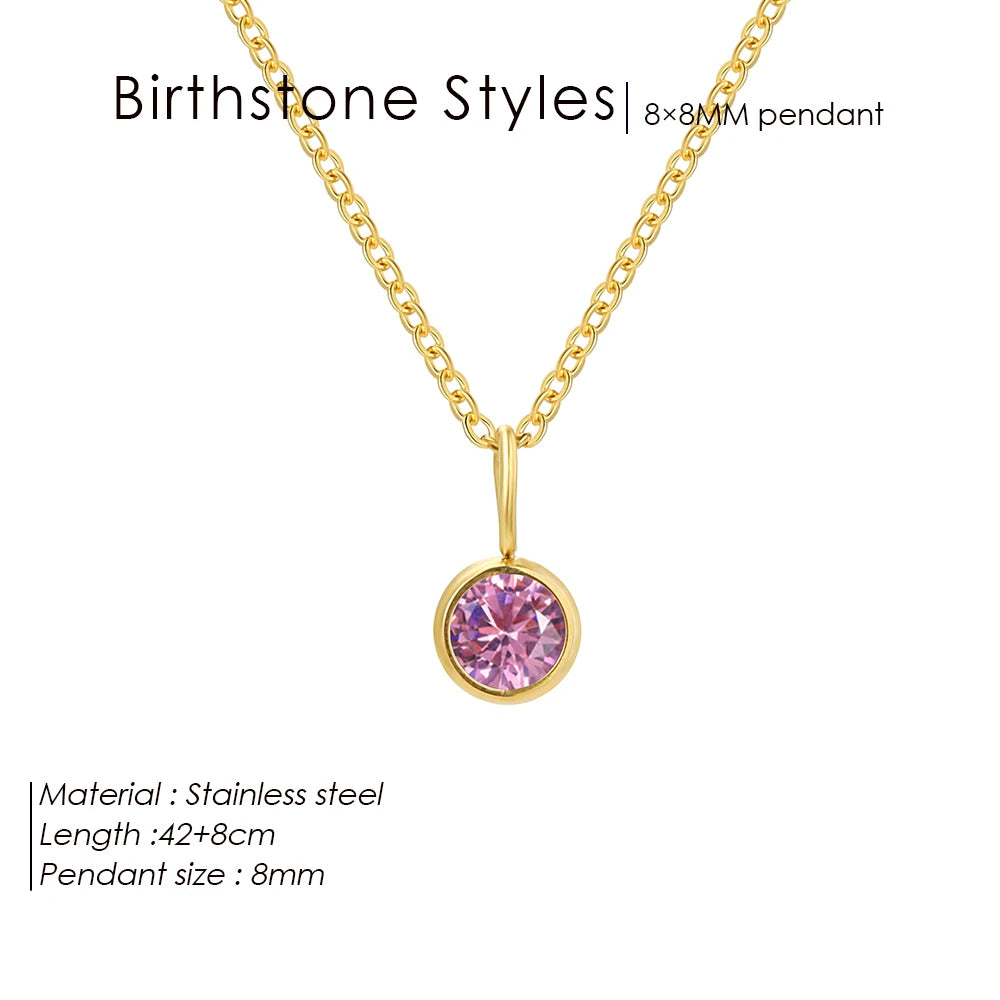 Collier avec pendentif en pierre de naissance Constellation Olivenorma de 8 mm