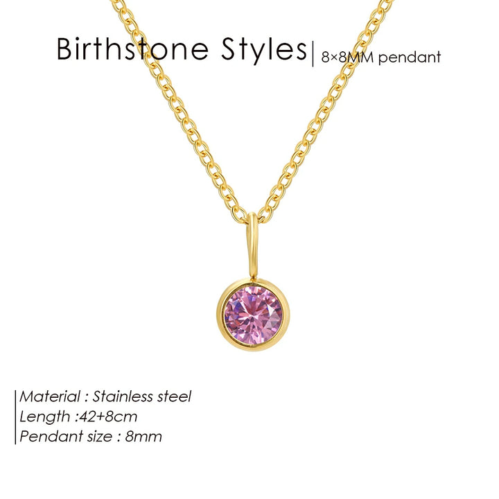 Collier avec pendentif en pierre de naissance Constellation Olivenorma de 8 mm