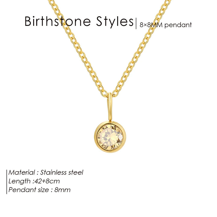 Collier avec pendentif en pierre de naissance Constellation Olivenorma de 8 mm