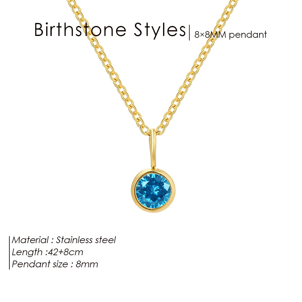 Collier avec pendentif en pierre de naissance Constellation Olivenorma de 8 mm