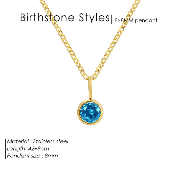 Collier avec pendentif en pierre de naissance Constellation Olivenorma de 8 mm
