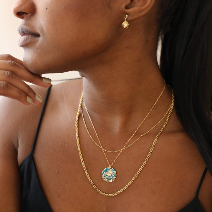 Collier pendentif mauvais œil Olivenorma « Believe In Luck »