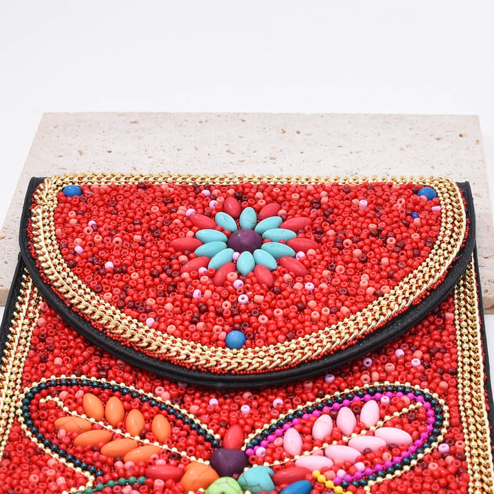 Sac pour téléphone portable avec perles de style bohème Olivenorma