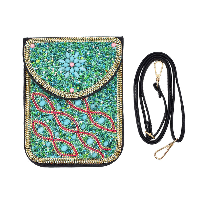 Sac pour téléphone portable avec perles de style bohème Olivenorma
