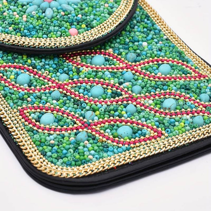 Sac pour téléphone portable avec perles de style bohème Olivenorma