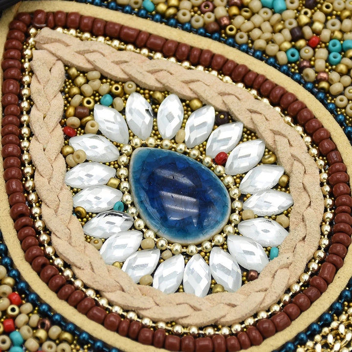 Sacoche pour téléphone portable en perles de riz en pierre naturelle de Bohême Olivenorma
