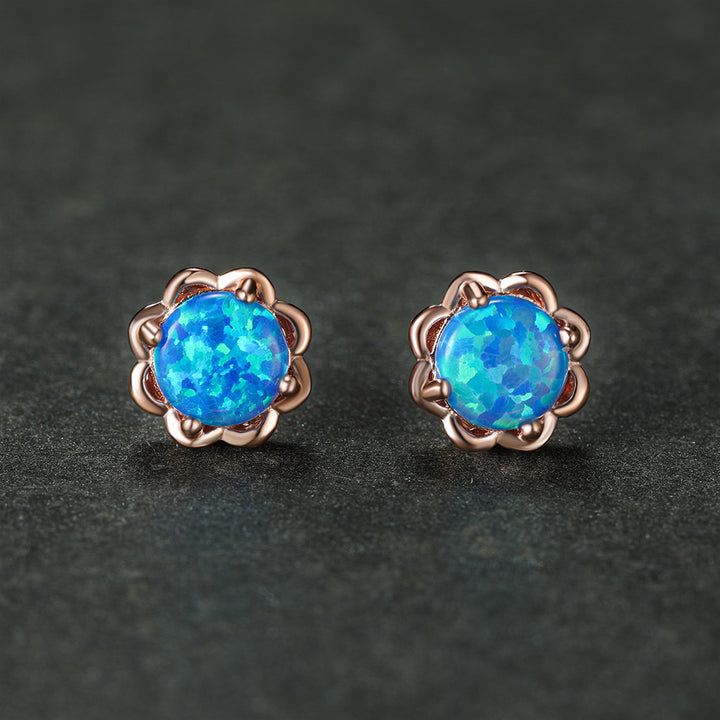 Boucles d'oreilles de luxe Olivenorma à quatre griffes en opale - image 3