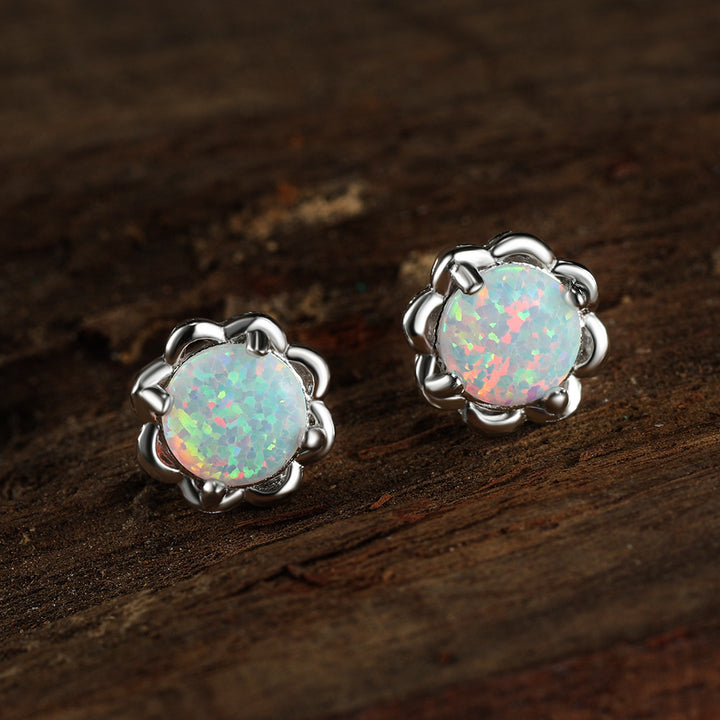 Boucles d'oreilles de luxe Olivenorma à quatre griffes en opale - image 8