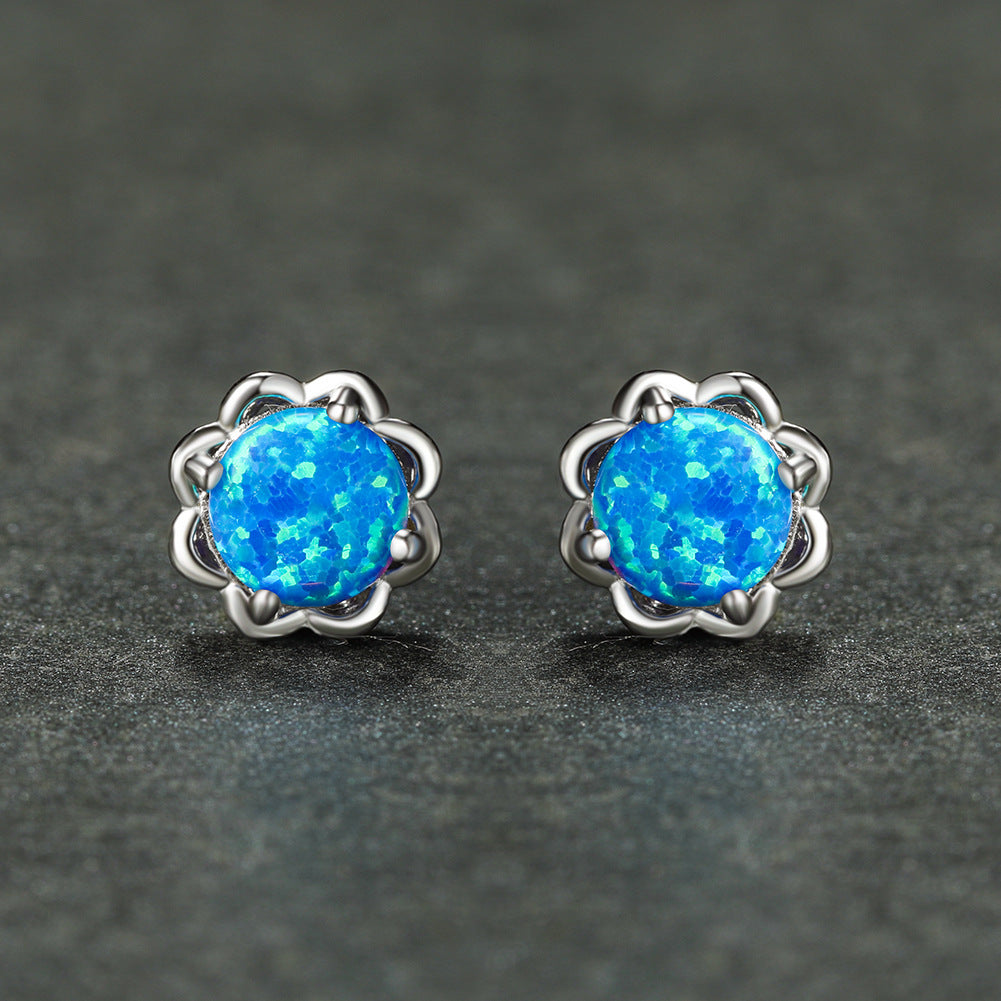 Boucles d'oreilles de luxe Olivenorma à quatre griffes en opale - image 2