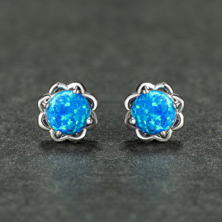 Boucles d'oreilles de luxe Olivenorma à quatre griffes en opale - image 2