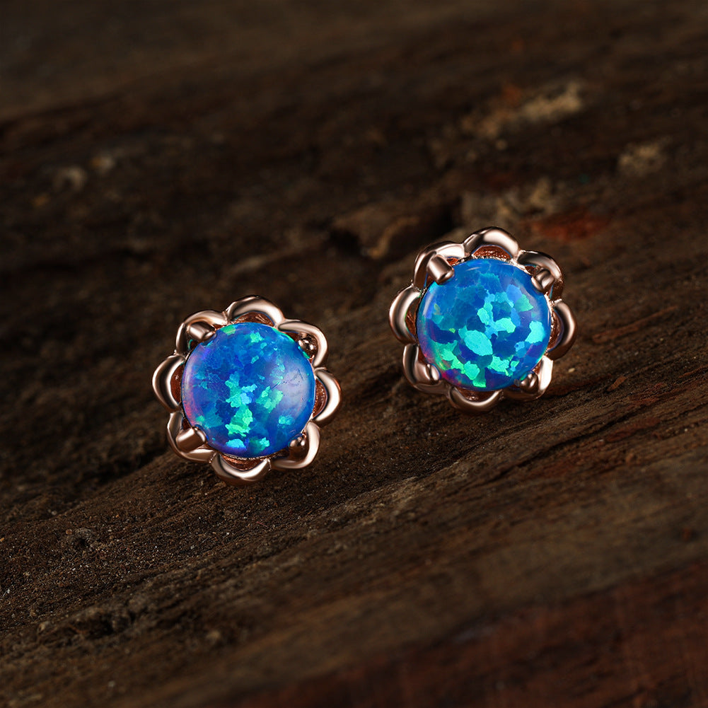 Boucles d'oreilles de luxe Olivenorma à quatre griffes en opale - image 5