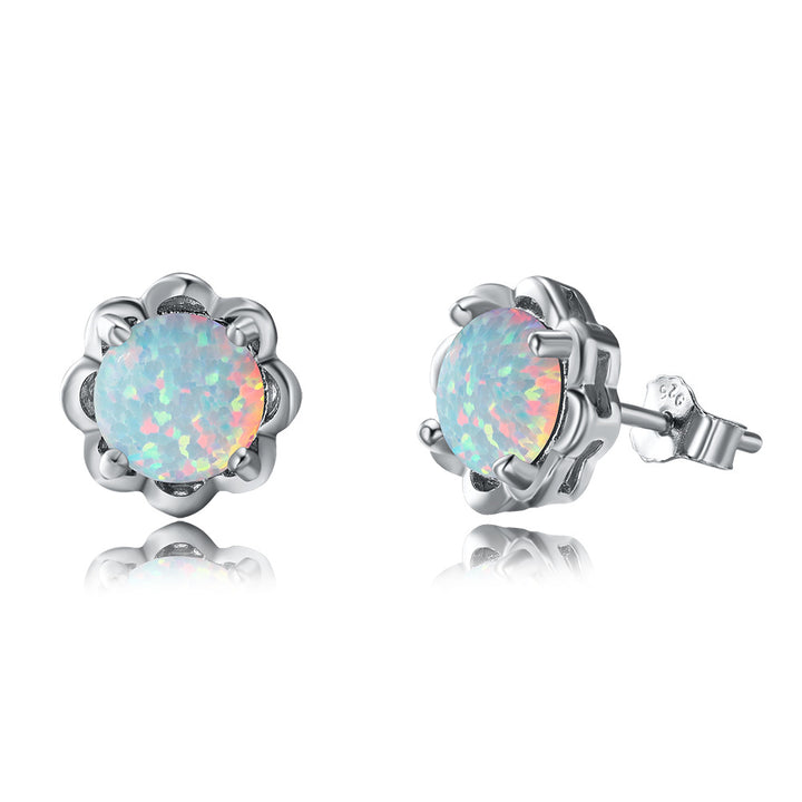 Boucles d'oreilles de luxe Olivenorma à quatre griffes en opale - image 9