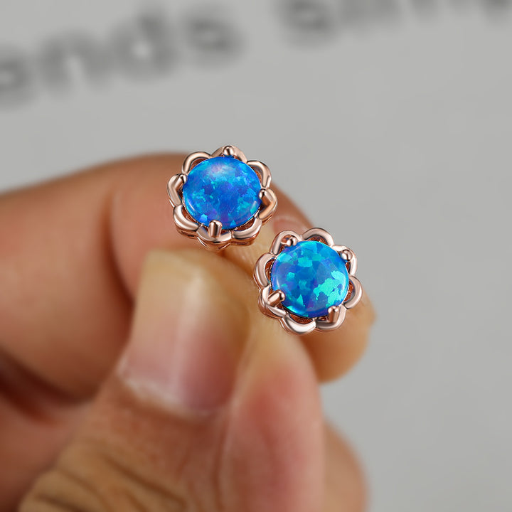 Boucles d'oreilles de luxe Olivenorma à quatre griffes en opale - image 4