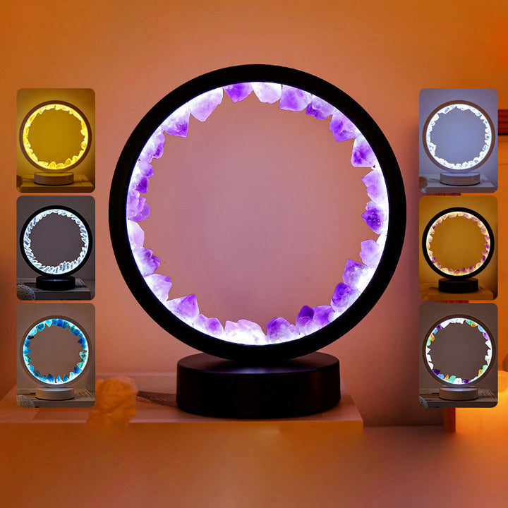 Lampe LED décorative rechargeable Olivenorma Natural « Cristal d'améthyste Zen Light » - Améthyste et lumière tricolore - image 11
